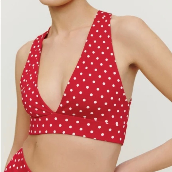 Reformation Dani Ecomove V-Neck Cross Back Bra - Picture 1 of 5